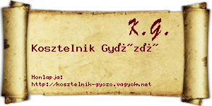 Kosztelnik Győző névjegykártya