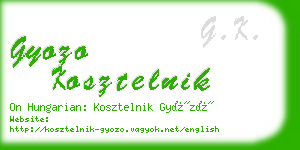 gyozo kosztelnik business card